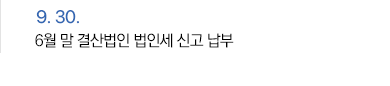 9월 30일 6월 말 결산법인 법인세 신고 납부