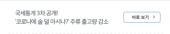 국세통계 3차 공개! ‘코로나에 술 덜 마시나?’ 주류 출고량 감소 바로보기