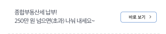 종합부동산세 납부! 250만 원 넘으면(초과) 나눠 내세요~