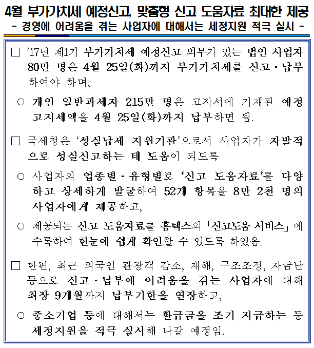2017년 1기 부가가치세 예정 신고 안내 이미지 2